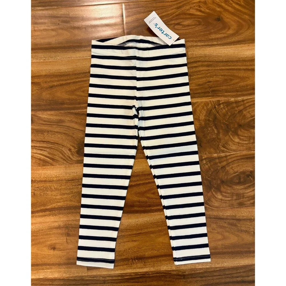 Leggings Bundle - Carter’s & OshKosh - Flowers and Stripes, Size 4T